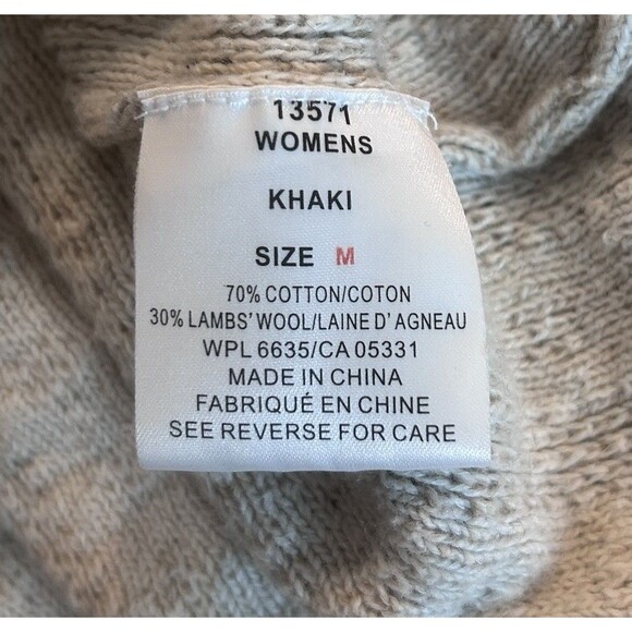 Woolrich Women’s Cardigan. Medium. Zip Front. Khaki. Wool Blend. Vintage - Picture 9 of 11